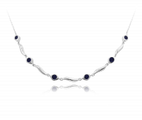 MINET Elegantní stříbrný náhrdelník s modrými zirkony JMAS0137BN45