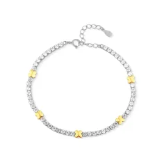 Stříbrný náramek zdobený zirkony SVLB0512XH2BK18