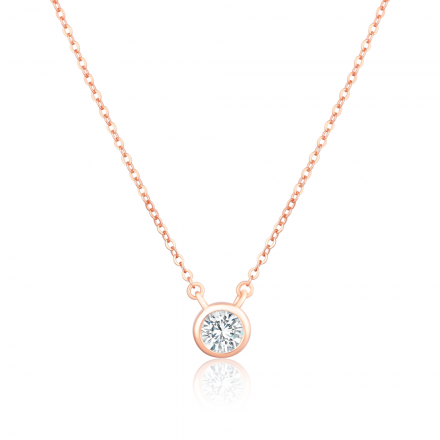 Stříbrný náhrdelník s kamínkem pozlacený SVLN0618SH2RO45