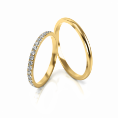 Zlaté snubní prsteny se zirkony vzor 298/G