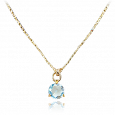 MINET Zlatý náhrdelník s modrým kamínkem JMG0158AGN45