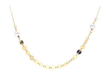 Zlatý náhrdelník s perlou KLOR-208