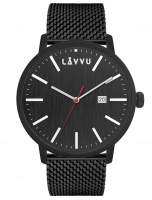 Černé pánské hodinky LAVVU COPENHAGEN MESH LWM0178