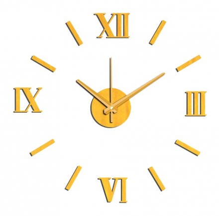 Nalepovací nástěnné hodiny ve zlatém provedení E01.3513