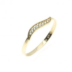 Jemný zlatý prsten se zirkony RA002200