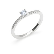 Prsten z bílého zlata se zirkony HELP-145B50