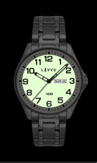Ocelové pánské hodinky LAVVU BERGEN White se svítícím číselníkem LWM0140