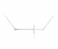 Stříbrný náhrdelník MINET KŘÍŽ ležatý JMAS0062SN45