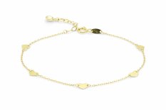 Jemný zlatý náramek se srdíčky KLON-125