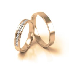 Zlaté snubní prsteny z růžového zlata DR005R