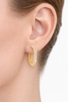 Elegantní zlaté náušnice s třpytivými kameny KLON-185Z