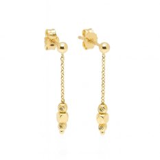 Zlaté visací náušnice s kuličkami KLON-113