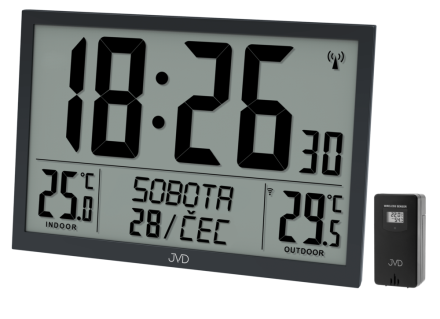 Velké rádiem řízený hodiny JVD RB9412.1