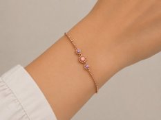 MINET Zlatý náramek z růžového zlata s kameny JMG0154WRB18