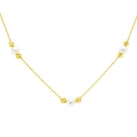 Jemný zlatý náhrdelník s perlou HELR-155