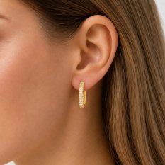 MOISS pozlacené stříbrné náušnice GOLD E0004957