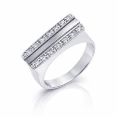 Stříbrný prsten se zirkony N466-56