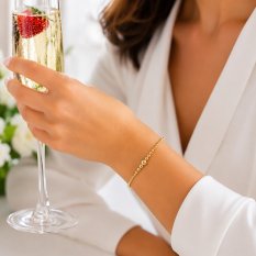 MINET Elegantní zlatý náramek kulička JMG0358WGB17