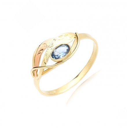 Zlatý prsten s akvamarínem KO-2266021703/59