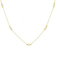 Jemný zlatý náhrdelník s perlou HELR-155