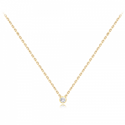 MINET Zlatý náhrdelník s bílým zirkonem JMG0021WGN44