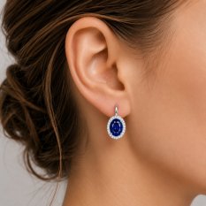 MINET Luxusní stříbrné náušnice s modrými a bílými zirkony JMAS0329BE00