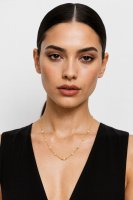 Jemný zlatý náhrdelník s perlou HELR-155