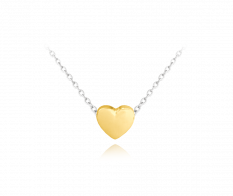 MINET Pozlacený stříbrný náhrdelník LOVE se srdíčkem JMAN0234GN45