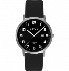 Pánské lehké titanové hodinky LAVVU TITANIUM LYNGDAL Black LWM0211