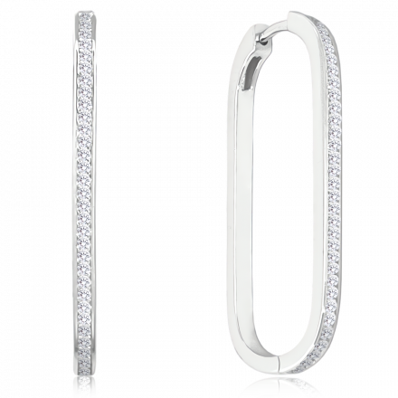 MINET Stříbrné náušnice v italském stylu s bílými zirkony JMAS0177SE02