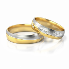 Zlaté snubní prsteny se zirkony vzor 287/G