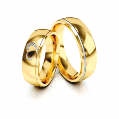 Zlaté snubní prsteny se zirkony vzor 331/G