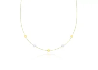 MOISS zlatý náhrdelník KVĚTINA BICOLOR NA000510