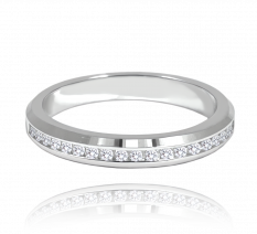 MINET stříbrný snubní prsten s bílými zirkony JMAN0450SR59