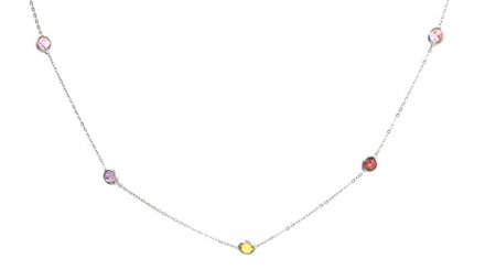 Dámský náhrdelník z bílého zlata se zirkony HELR-225