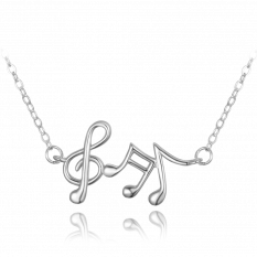 MINET Stříbrný náhrdelník hudební noty JMAS0239SN45
