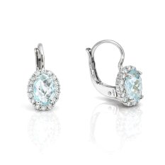 Náušnice z bílého zlata s topazem EAG00101