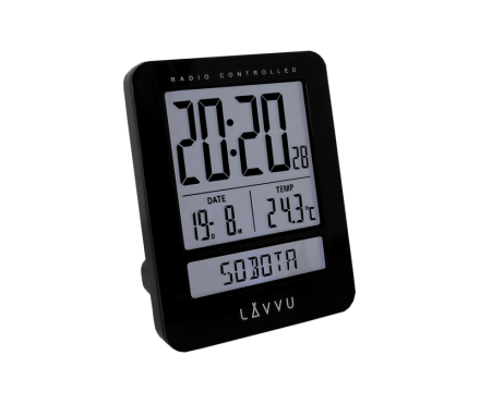 Digitální budík řízený rádiovým signálem LAVVU Duo Black LAR0021