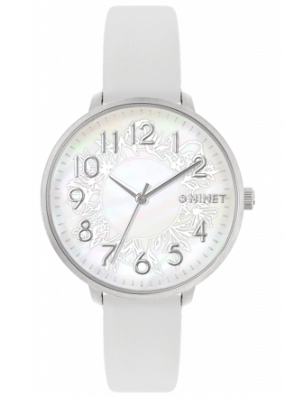 Bílé dámské hodinky MINET PRAGUE White Flower MWL5134