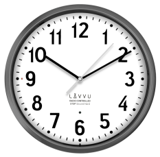 LAVVU tiché hodiny Accurate Metallic Silver řízené rádiovým signálem LCR3011