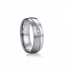 Snubní ocelové prsteny s brilianty 035W316
