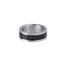 Pánský prsten AZE JEWELS Two-Tone - Inox/Noir AZ-RG004-A-021