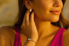 Moderní zlaté náušnice kapky KLON-106