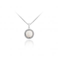 Stříbrný přívěsek s perlou a zirkony SVLP0243SD5P100