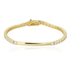 Pozlacený stříbrný náramek zdobený zirkony SVLB0568XJ6GO18