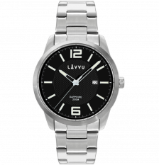 20 ATM Pánské hodinky se safírovým sklem LAVVU DYKKER Black LWM0192