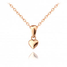MINET Rose gold stříbrný náhrdelník LOVE se srdíčkem JMAN0085RN42
