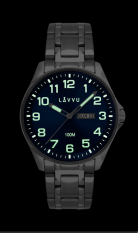 Ocelové pánské hodinky LAVVU BERGEN Blue se svítícími čísly LWM0141