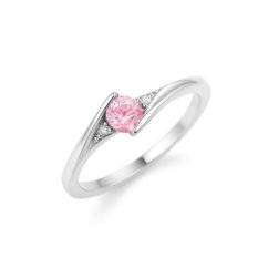 MINET Elegantní stříbrný prsten s růžovým zirkonem JMAN0046PR51