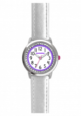 Stříbrné třpytivé dívčí hodinky se kamínky CLOCKODILE SPARKLE CWG5094